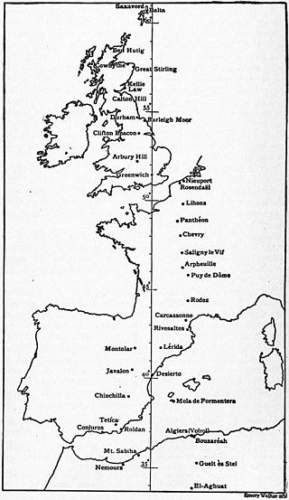 The Prime Meridian passing through Europe